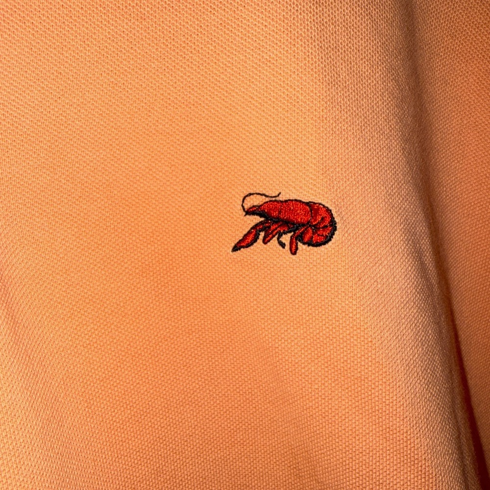 Perlis Crawfish Signature Men's Pique Polo Coral Orange Small Short Sleeve Read - Picture 3 of 9